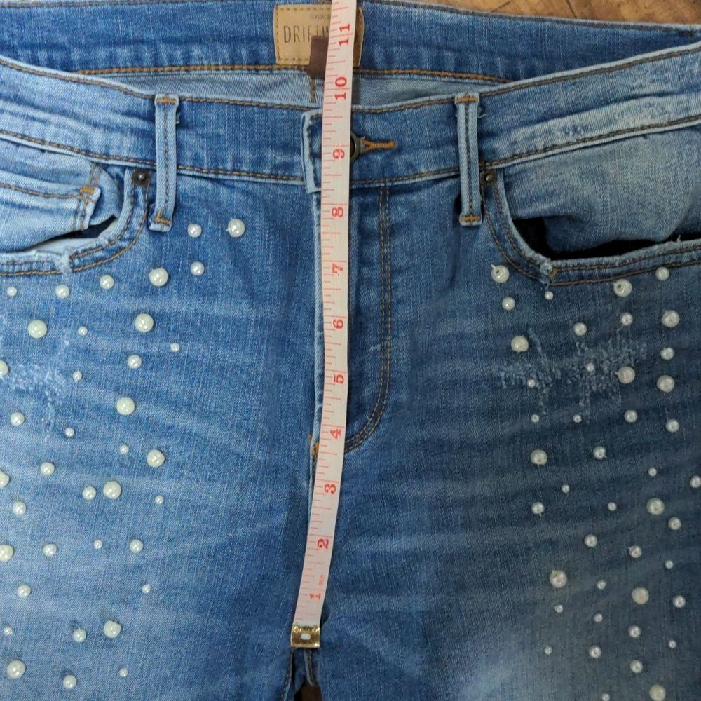 Driftwood Jackie Classic Fit Jeans Pearl Decor Women's 29x28 - Picture 6 of 12